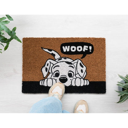 Zerbino Disney (La Carica dei 101) Cani Dalmata Tappeto per Ingresso da Esterno e Interno Cocco Divertente Cameretta Bagno con Base in PVC Antiscivolo 40X60 cm