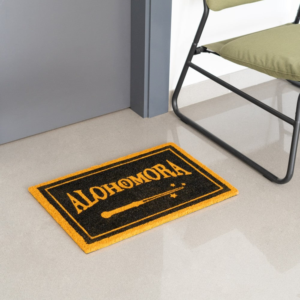 Zerbino - Harry Potter (ALOHOMORA) Tappeto per Ingresso da Esterno e Interno Cocco Divertente Cameretta Bagno con Base in PVC Antiscivolo Merchandising 40X60 cm