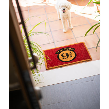 Zerbino - Harry Potter (Platform 9 3/4) Tappeto per Ingresso da Esterno e Interno Cocco Divertente Cameretta Bagno con Base in PVC Antiscivolo Merchandising 40X60 cm