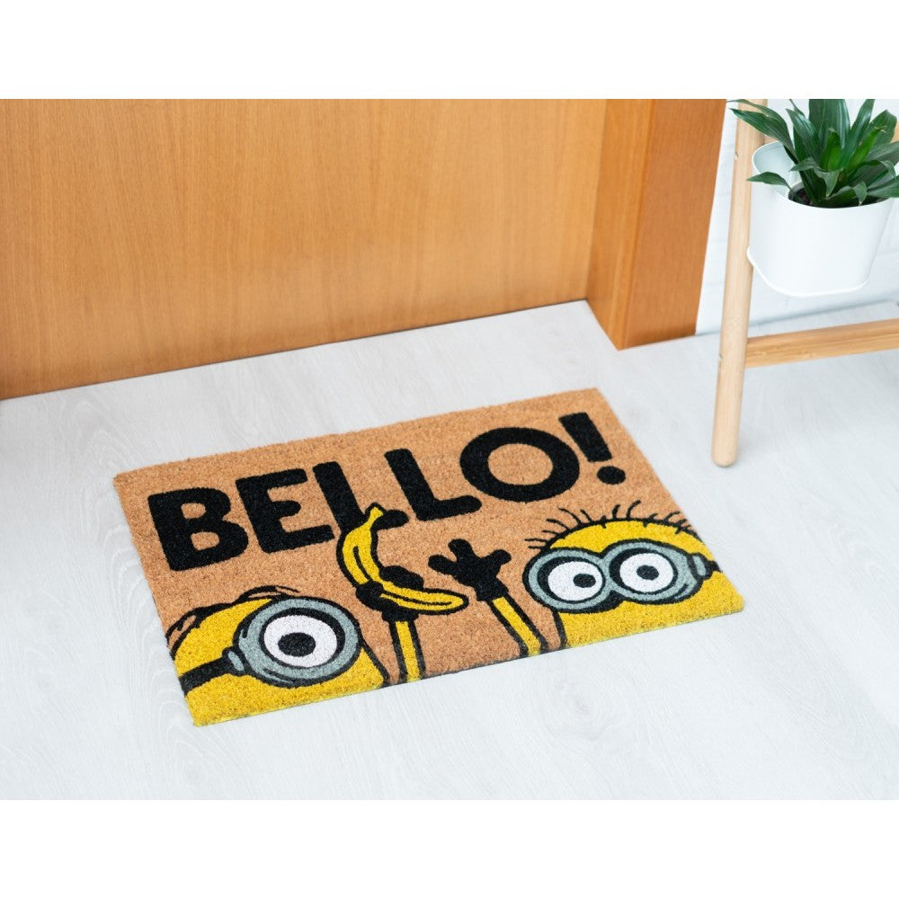 Zerbino (Minions) Tappeto per Ingresso da Esterno e Interno Cocco Divertente Cameretta Bagno con Base in PVC Antiscivolo 40X60 cm