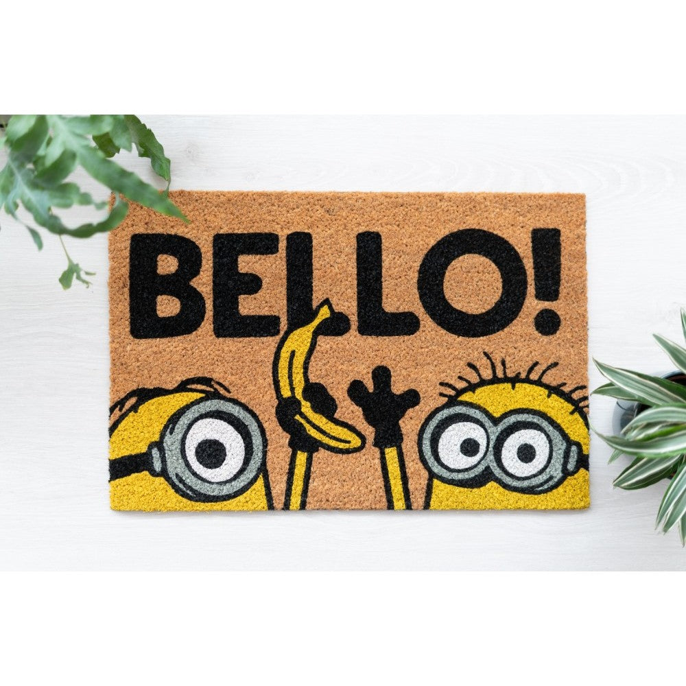 Zerbino (Minions) Tappeto per Ingresso da Esterno e Interno Cocco Divertente Cameretta Bagno con Base in PVC Antiscivolo 40X60 cm