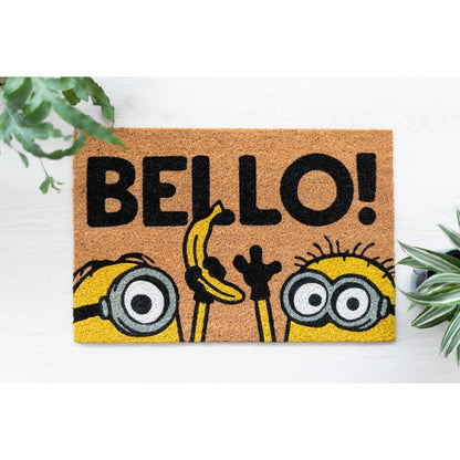 Zerbino (Minions) Tappeto per Ingresso da Esterno e Interno Cocco Divertente Cameretta Bagno con Base in PVC Antiscivolo 40X60 cm