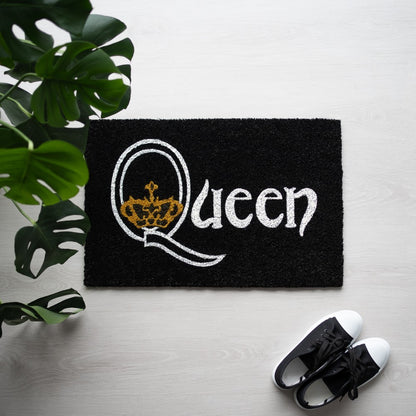 Zerbino Queen (Freddy Mercury) Nero Tappeto per Ingresso Esterno o Interno Cameretta Rock Bagno Antiscivolo 40X60 cm