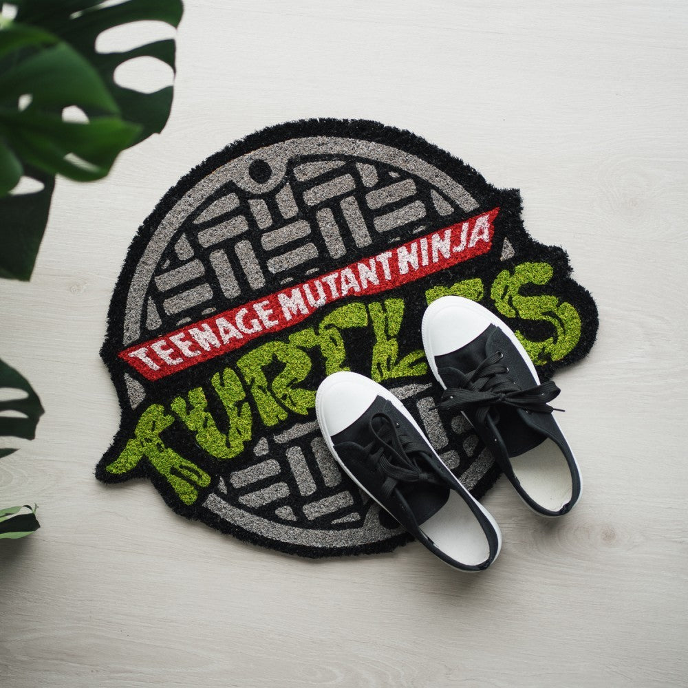 Zerbino (Tartarughe Ninja) Nero Tappeto per Ingresso Esterno o Interno Cameretta Bagno Antiscivolo 55 x 45 x 1,5 cm (Ninja Turtles)