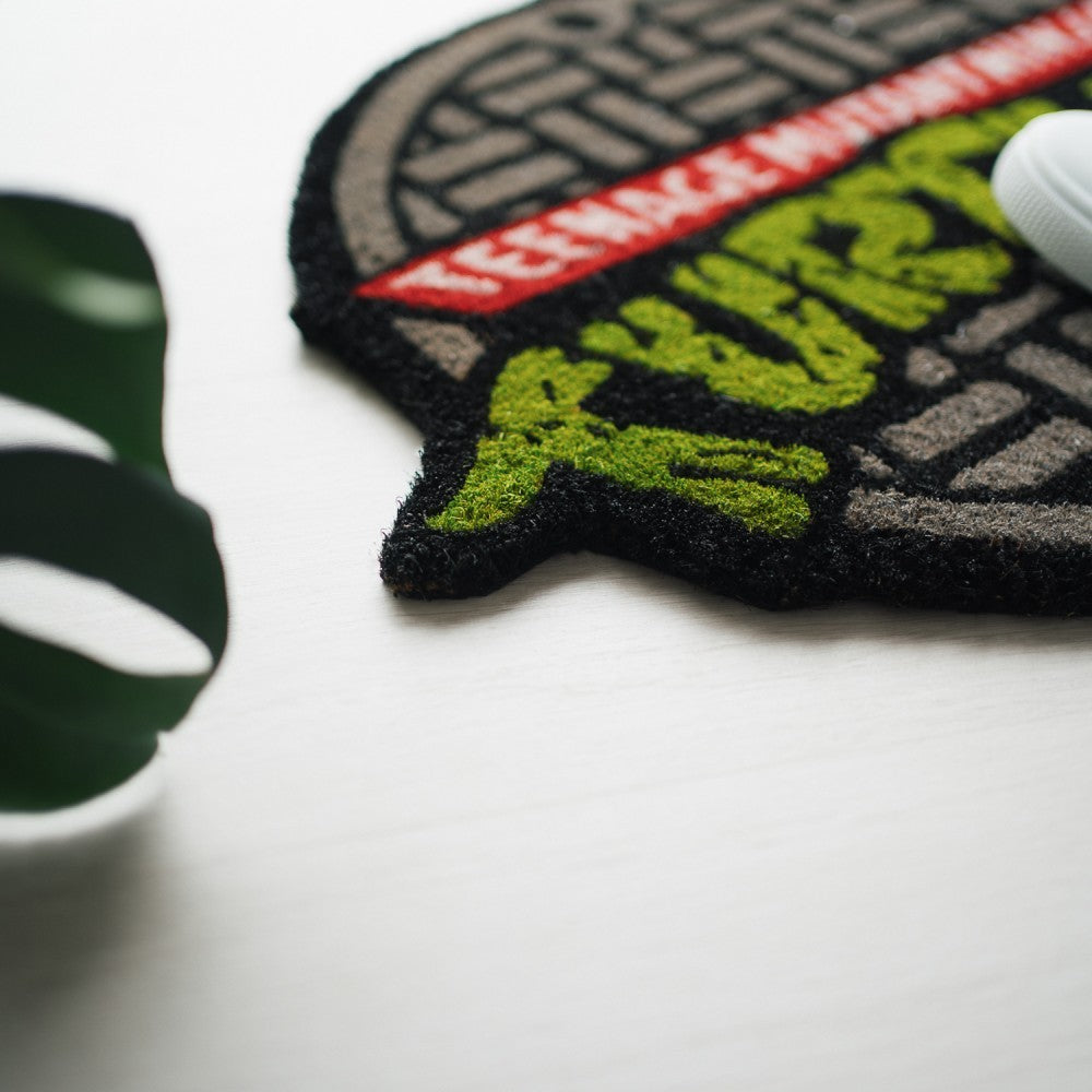 Zerbino (Tartarughe Ninja) Nero Tappeto per Ingresso Esterno o Interno Cameretta Bagno Antiscivolo 55 x 45 x 1,5 cm (Ninja Turtles)