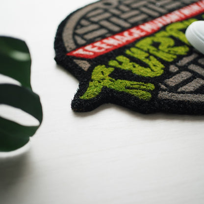 Zerbino (Tartarughe Ninja) Nero Tappeto per Ingresso Esterno o Interno Cameretta Bagno Antiscivolo 55 x 45 x 1,5 cm (Ninja Turtles)