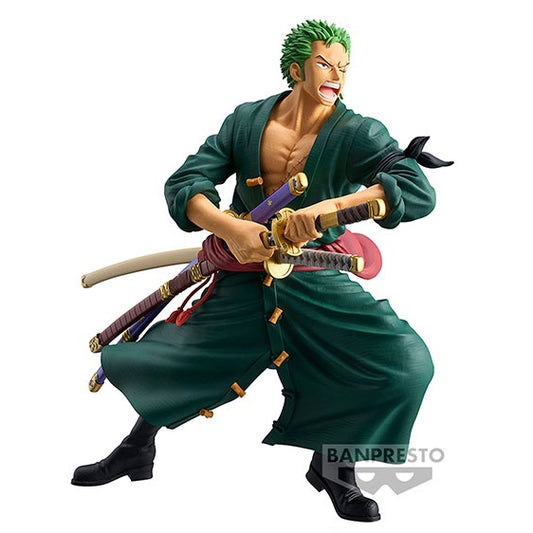 BANPRESTO GRANDISTA ONE PIECE - RORONOA ZORO FIGURE 22cm PVC STATUA COLLEZIONE