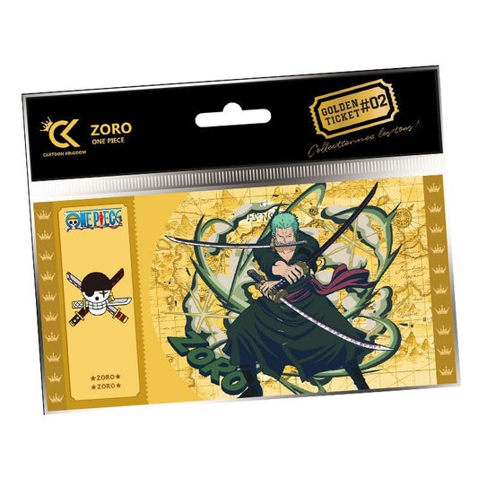 CARTOON KINGDOM - GOLDEN TICKET: ONE PIECE (ZORO) #02 BIGLIETTO DA COLLEZIONE